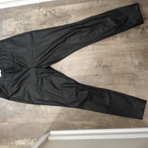 Pleather black pants size l by old navy